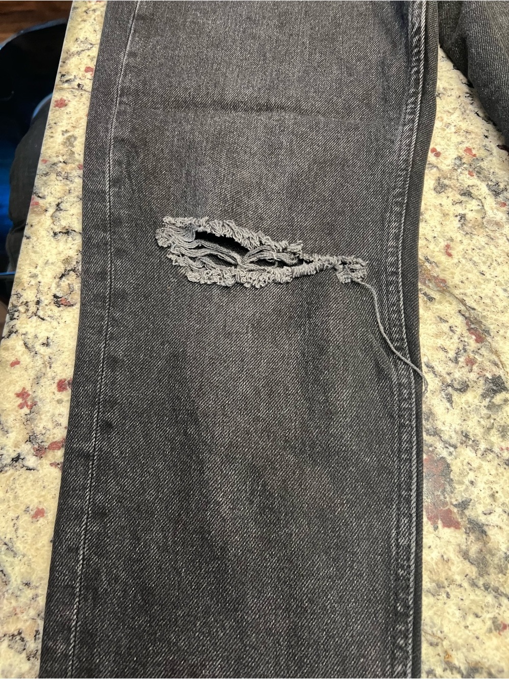 ZARA Black Distressed High Rise Straight Denim Jeans Frayed Hem Pockets - Picture 5 of 13